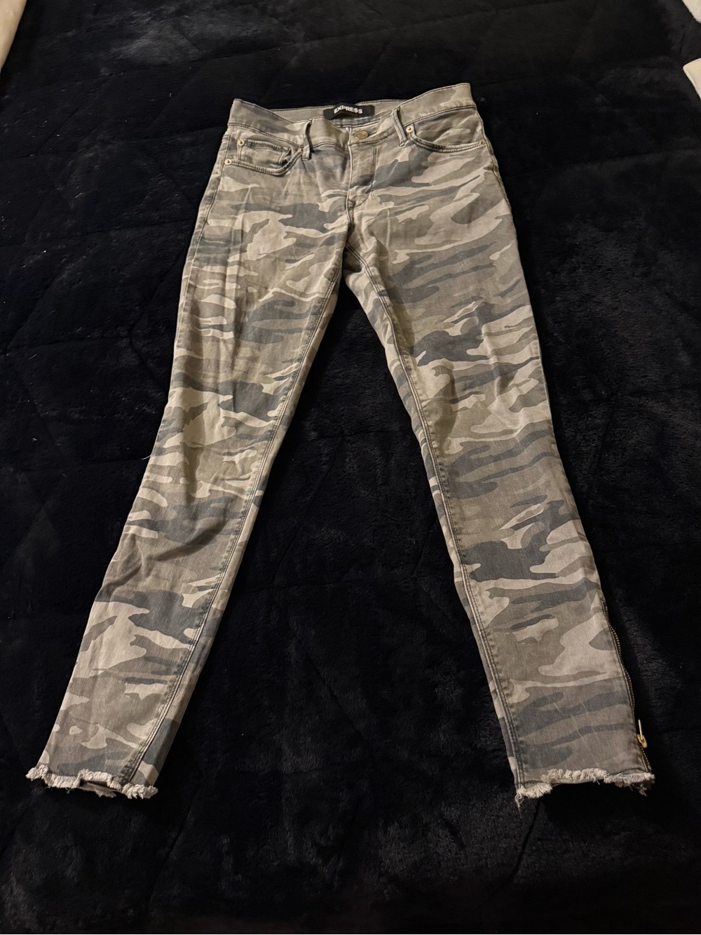 Camo Skinny Jeans - Green & Gray Camouflage